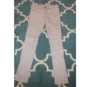 Khaki Studded Skinny Jeans